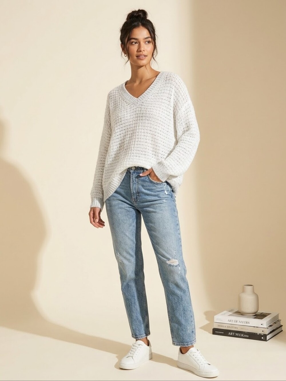 Chiaramente Italian Alpaca Silver Sparkle Sweater Small Quiet Luxury